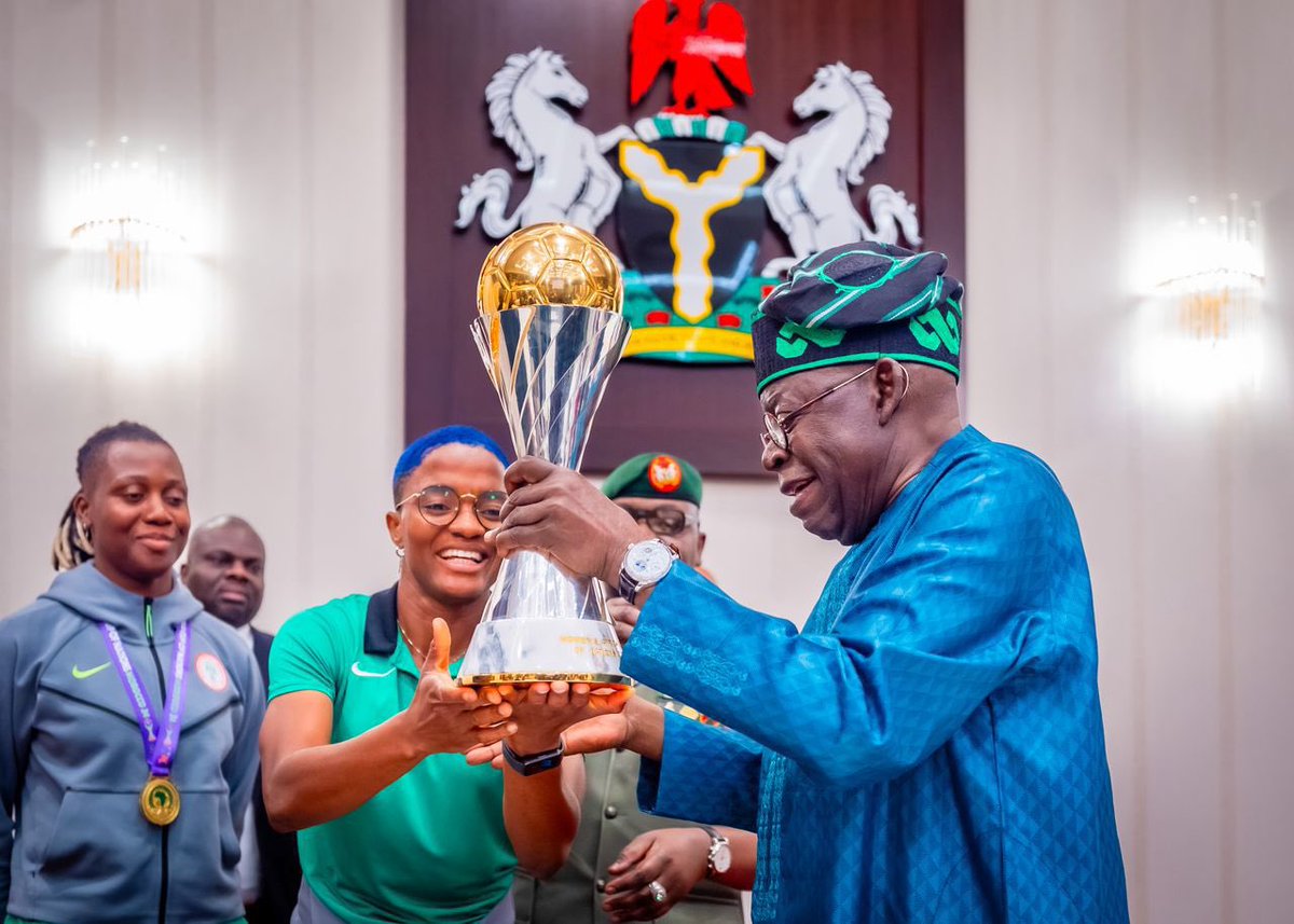 President Tinubu Honours Super Falcons with National Awards, Houses, $100,000 cash each